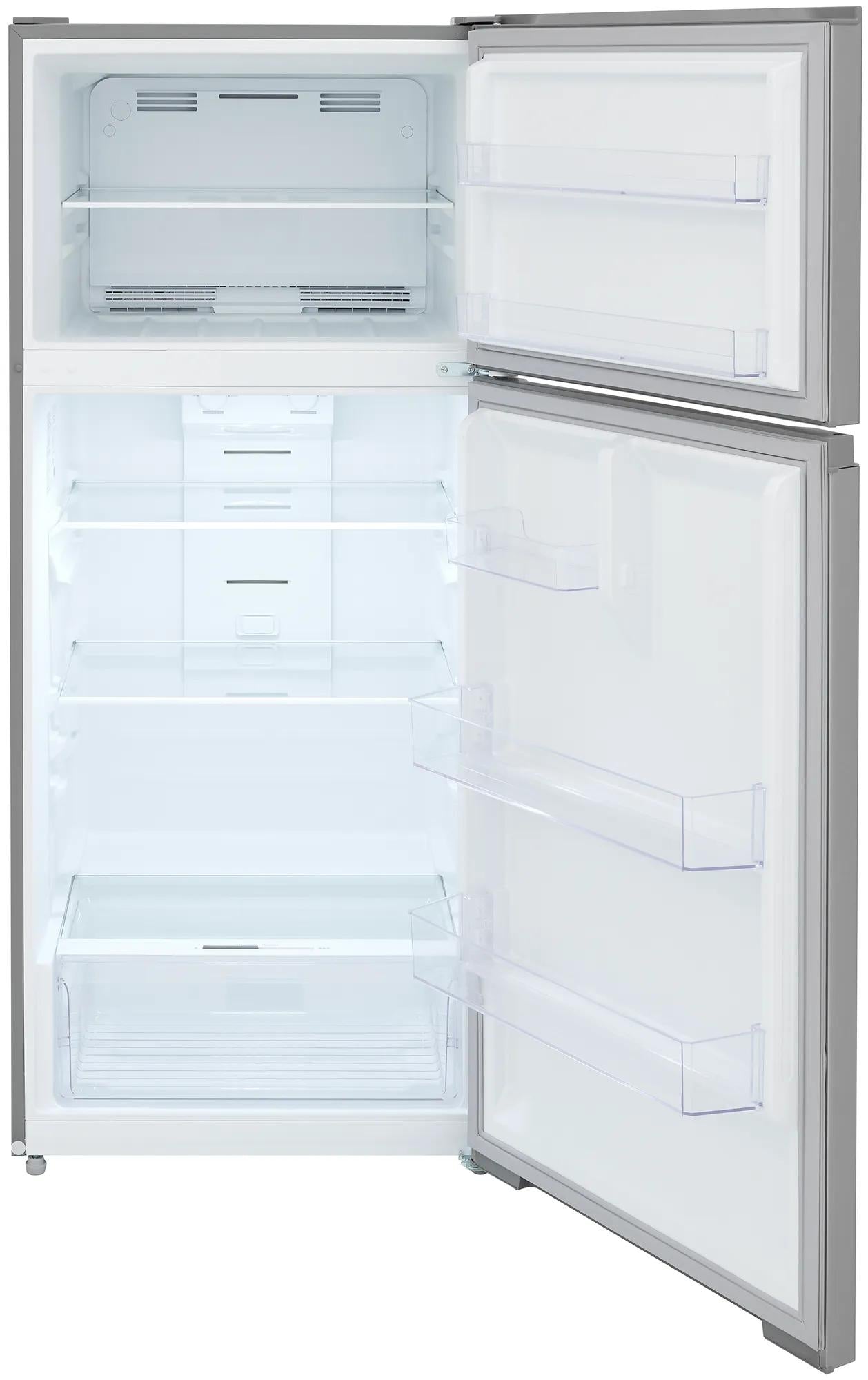 Open 16 cu. ft. garage ready top freezer refrigerator with glass shelves and clear door bins in Appliances collection