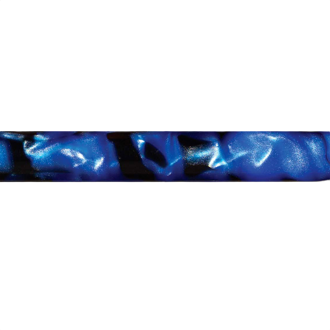 Blue and black acrylic pen blank with vibrant swirling patterns for woodworking tools and accessories under $50 collections