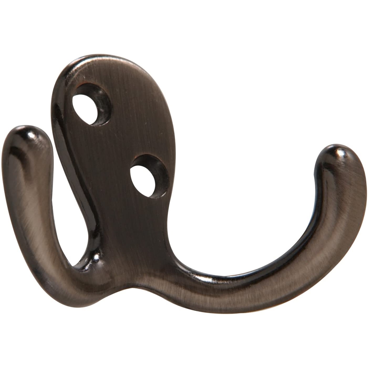 Double wall hook with pewter finish for hanging items, suitable for home improvement and hardware collections under $50