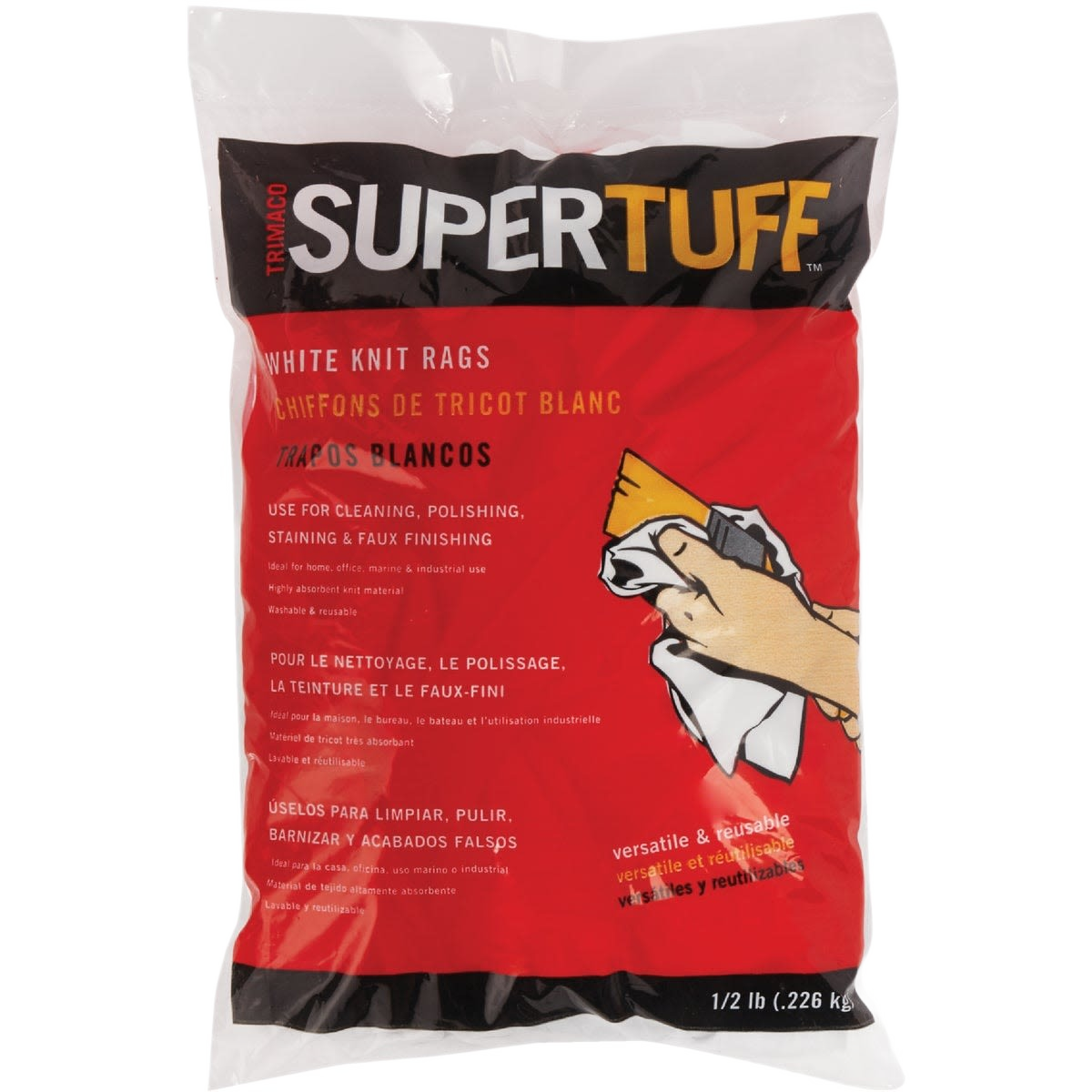 Package of white knit rags for staining and cleaning in paint supplies and home improvement collections