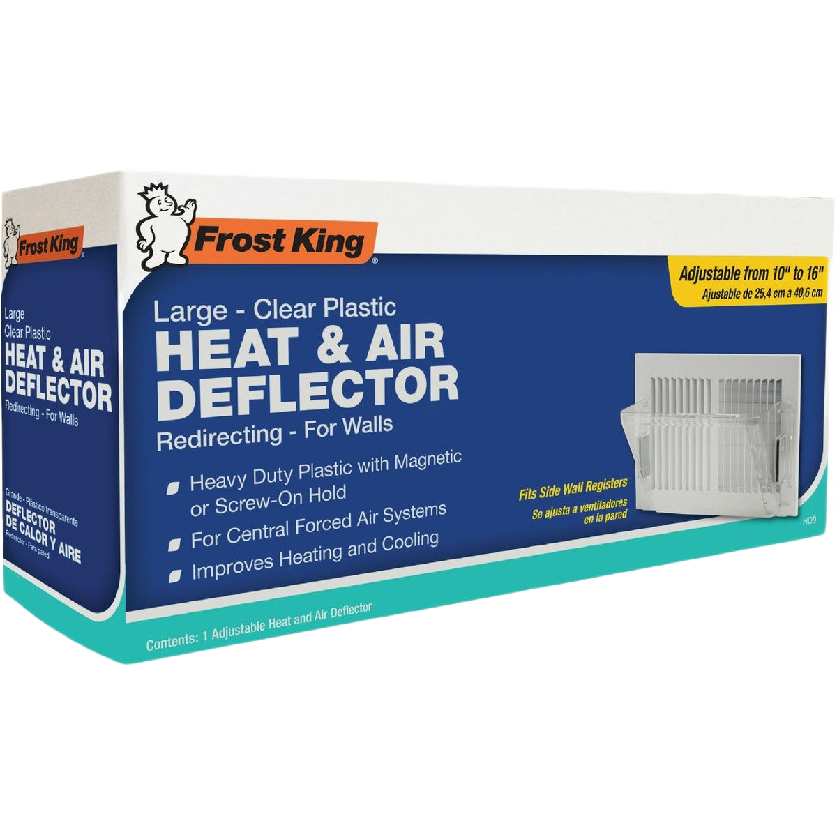Clear plastic adjustable heat and air deflector for wall mounting, improves airflow with magnetic or screw-on hold under $50 Plumbing collections