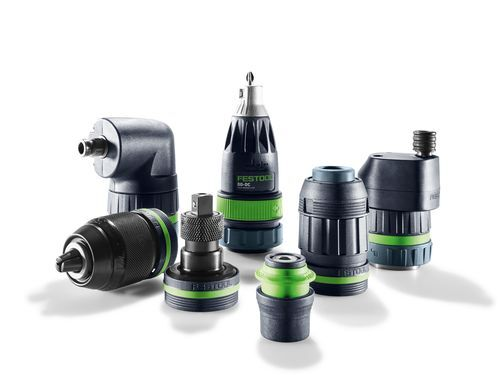 Set of Festool cordless drill attachments and accessories designed for versatile home improvement tasks and tools use