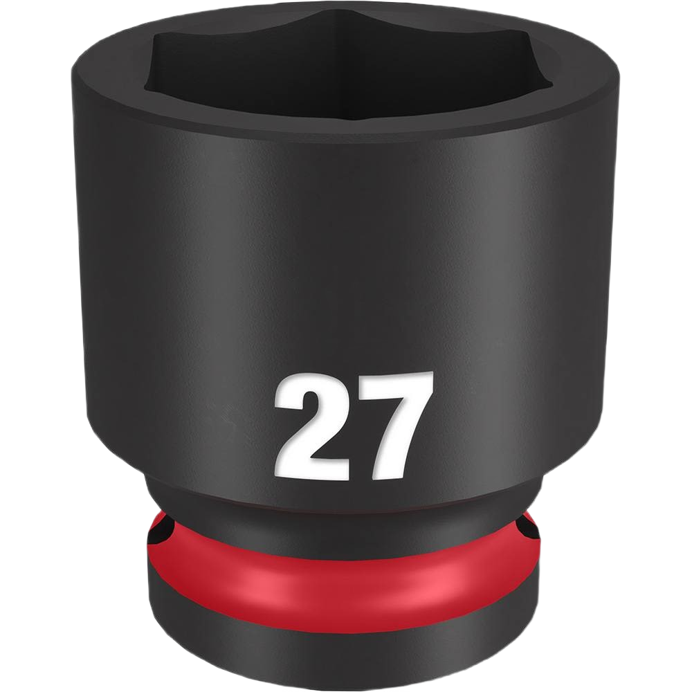 Heavy-duty 27-mm impact socket with 6-point design for professional-grade hand tool and woodworking applications