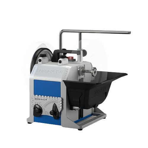 Compact sharpening machine with adjustable angle guide and water trough for precise tool maintenance in home improvement tasks