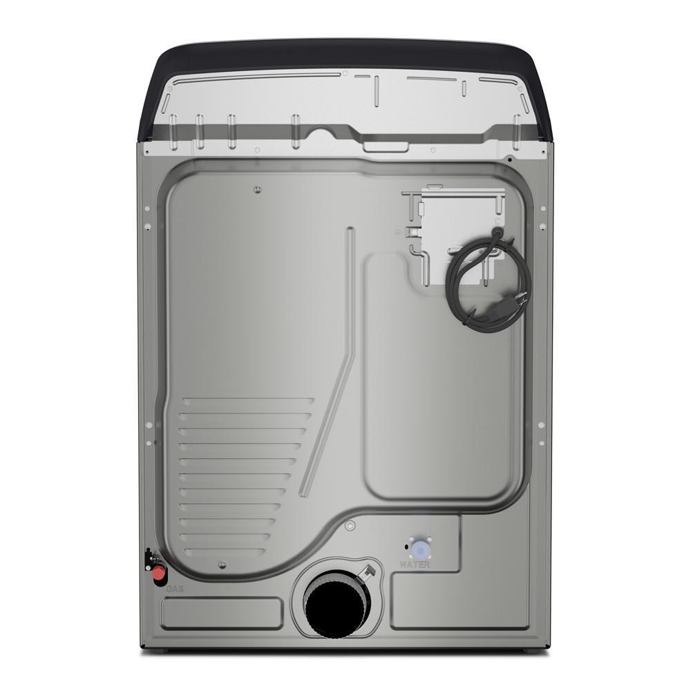 Rear view of smart top load dryer with vent, water inlet, and power cord for Dryers collection at Hartville Hardware