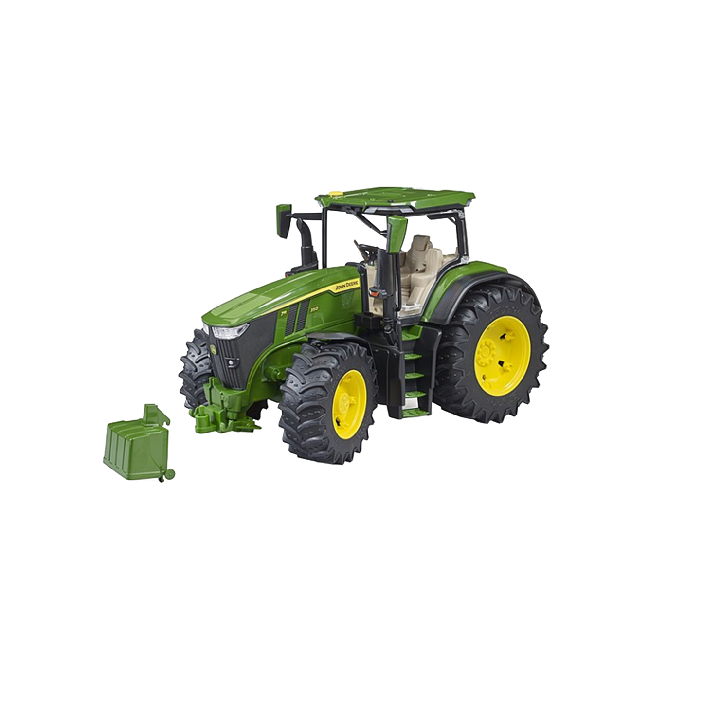 Green and yellow Bruder toy tractor with detailed tires and detachable front weight from Vehicles & Remote Controlled Toys collection
