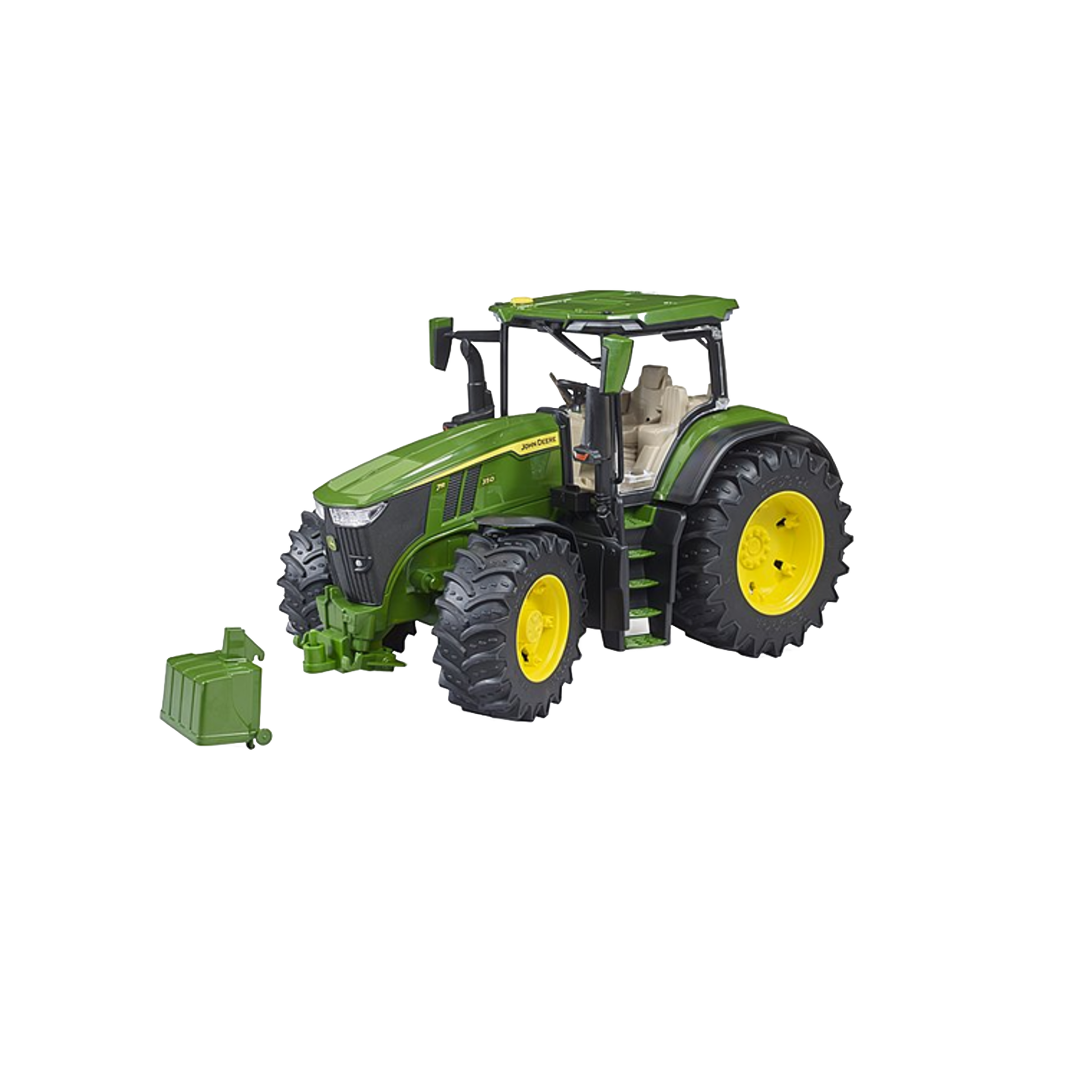 Green and yellow Bruder toy tractor with detailed tires and detachable front weight from Vehicles & Remote Controlled Toys collection