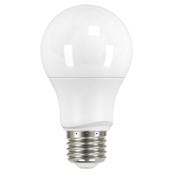 White frosted LED bulb with medium metal base for energy-efficient lighting and home improvement under $50 tools