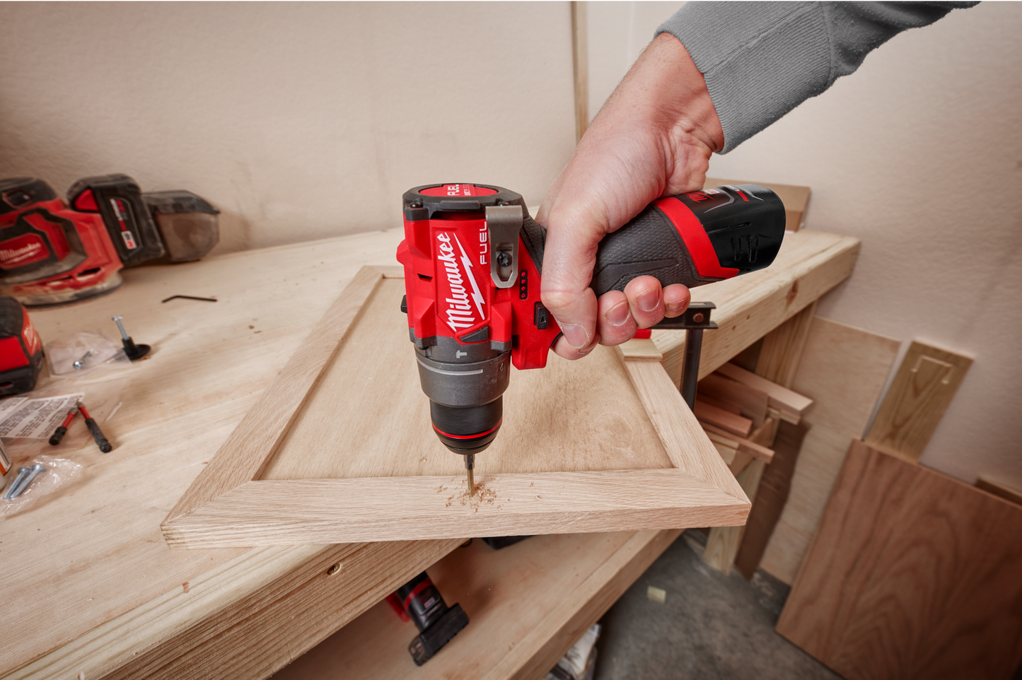 Milwaukee M12 FUEL 12-Volt Lithium-Ion Brushless Cordless 1/2" Hammer Drill Kit with 1 Compact 2.0Ah Battery Pack and 1 Charger