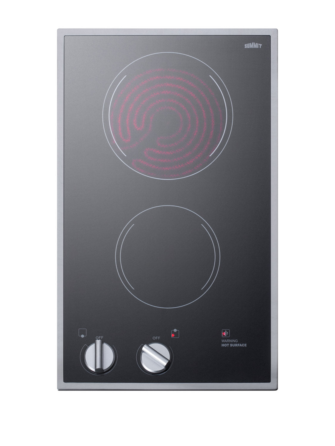 12" Wide 220/240V 2-Burner Radiant Cooktop