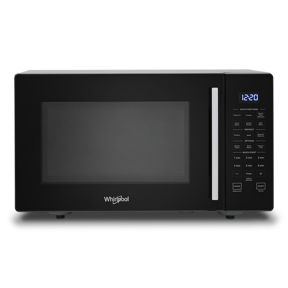Black countertop microwave with digital control panel and LED display from kitchen appliances and microwaves collection
