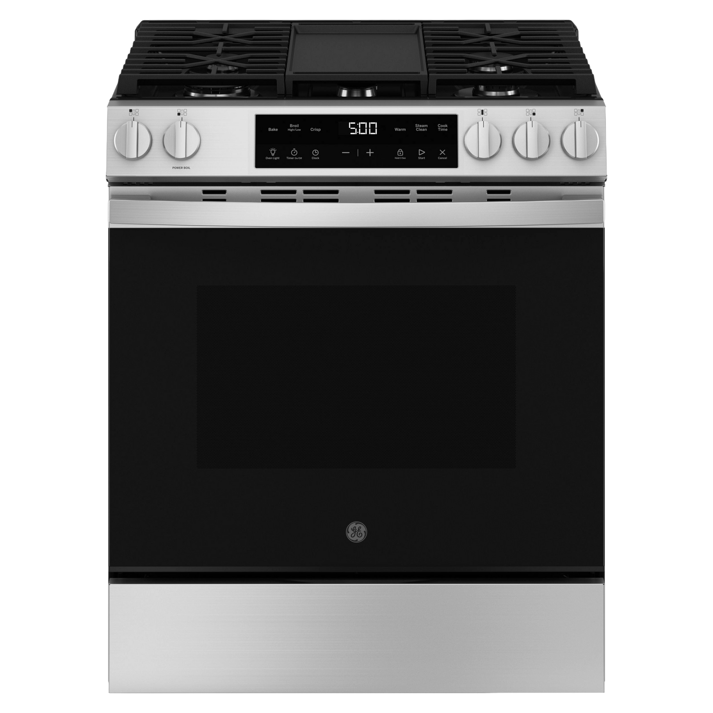 GE® 30" Slide-In Front Control Gas Range with Crisp Mode