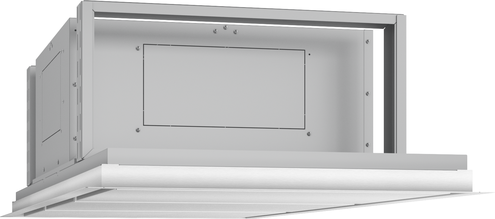 Ceiling-mounted modern island hood with LED lighting and smart control from Island Range Hoods collection