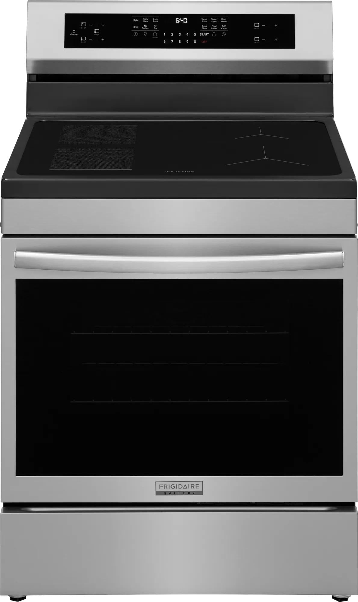 Stainless steel freestanding induction range with touch control panel in Ranges and Kitchen & Kitchenware collections