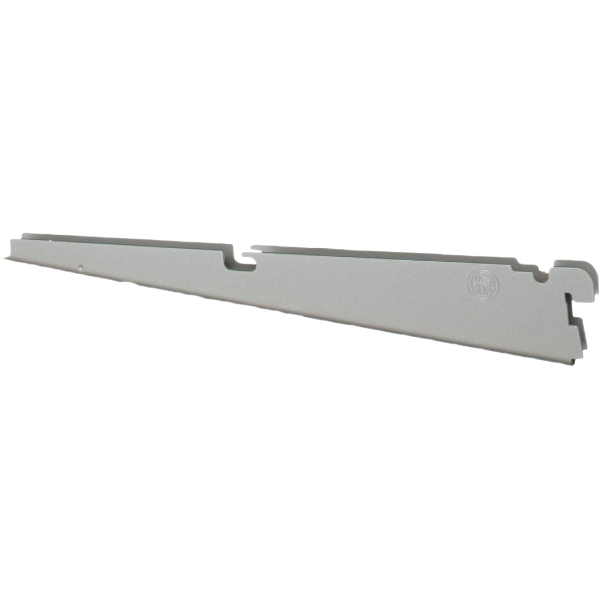 Nickel-finished ventilated twin shelf bracket designed for sturdy support in home improvement projects