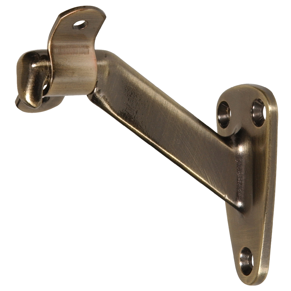 Hardware Essentials Heavy Duty Handrail Bracket Antique Brass (Poly-bag)