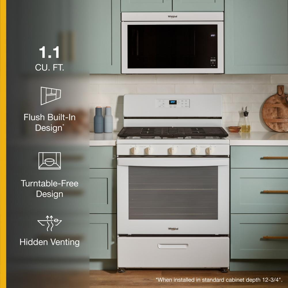 1.1 Cu. Ft. Flush Mount Microwave with Turntable-Free Design