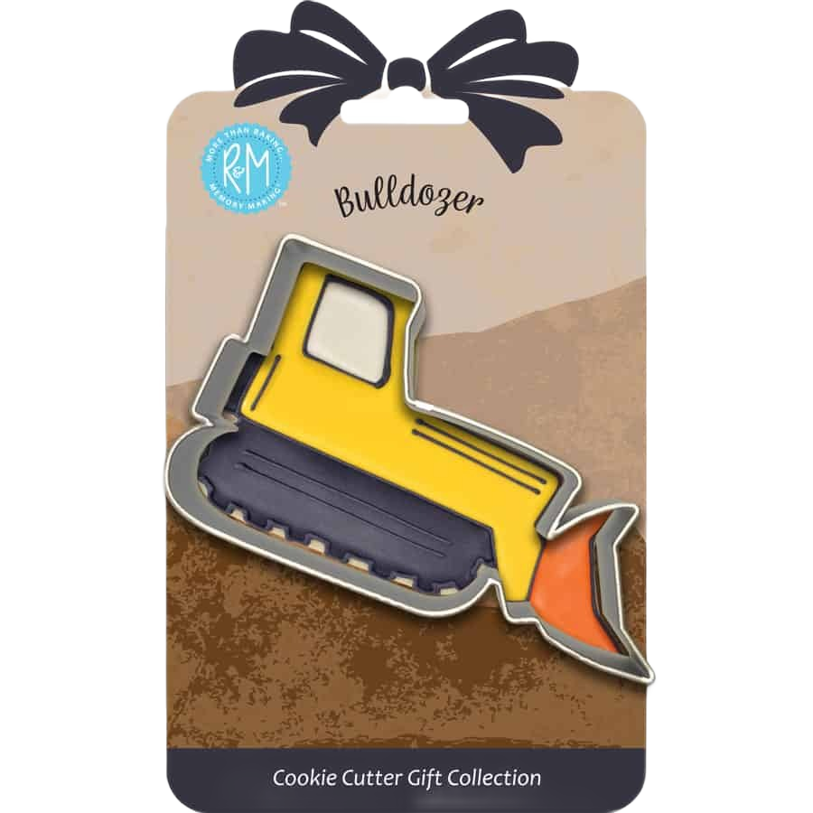 Tinplated steel bulldozer-shaped cookie cutter in Kitchenware, Bakeware, and Kitchen Gadgets collections under $50