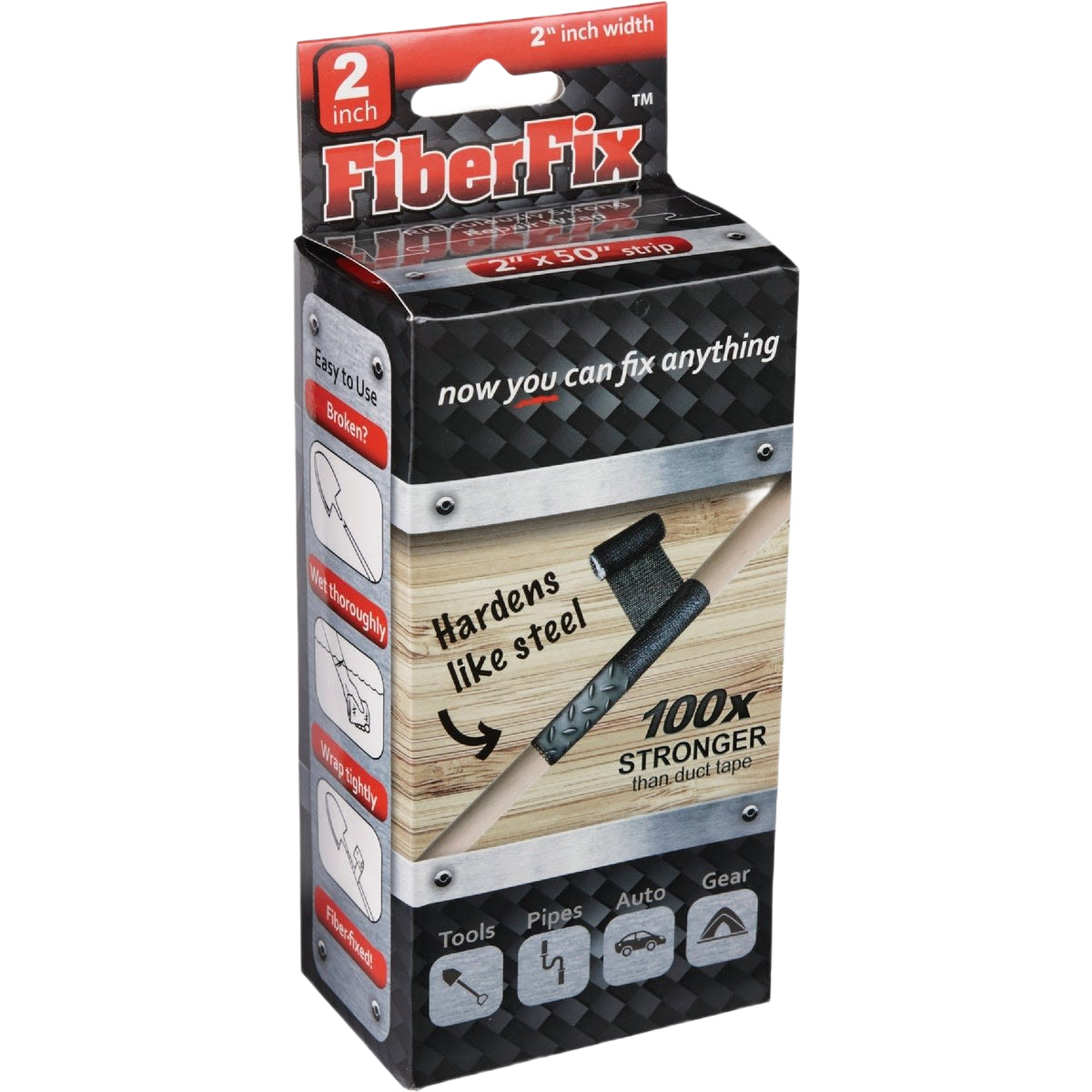 Black and red FiberFix 2-inch pipe repair tape box with industrial-strength wrap for home improvement under $50 collection