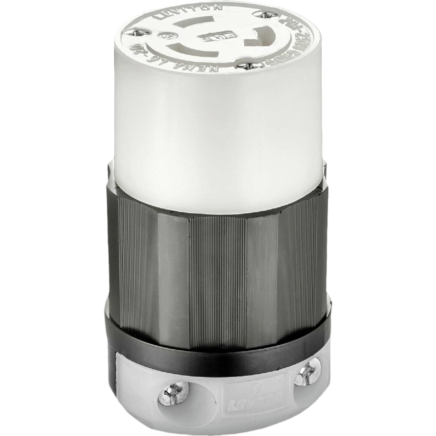 Industrial grade locking cord connector with gray body and white top for electrical and wire applications under $50 collection