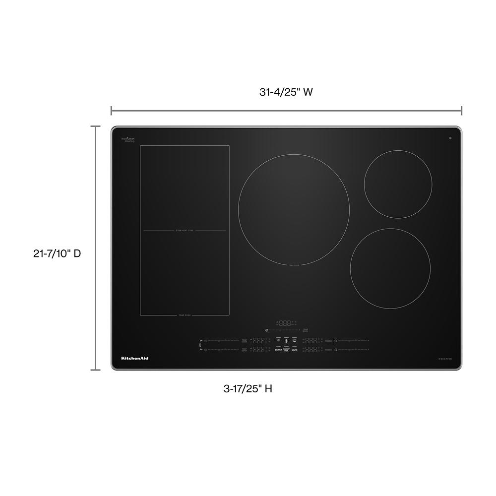 Black KitchenAid induction cooktop with five cooking zones and digital touch controls from Kitchen & Kitchenware collection