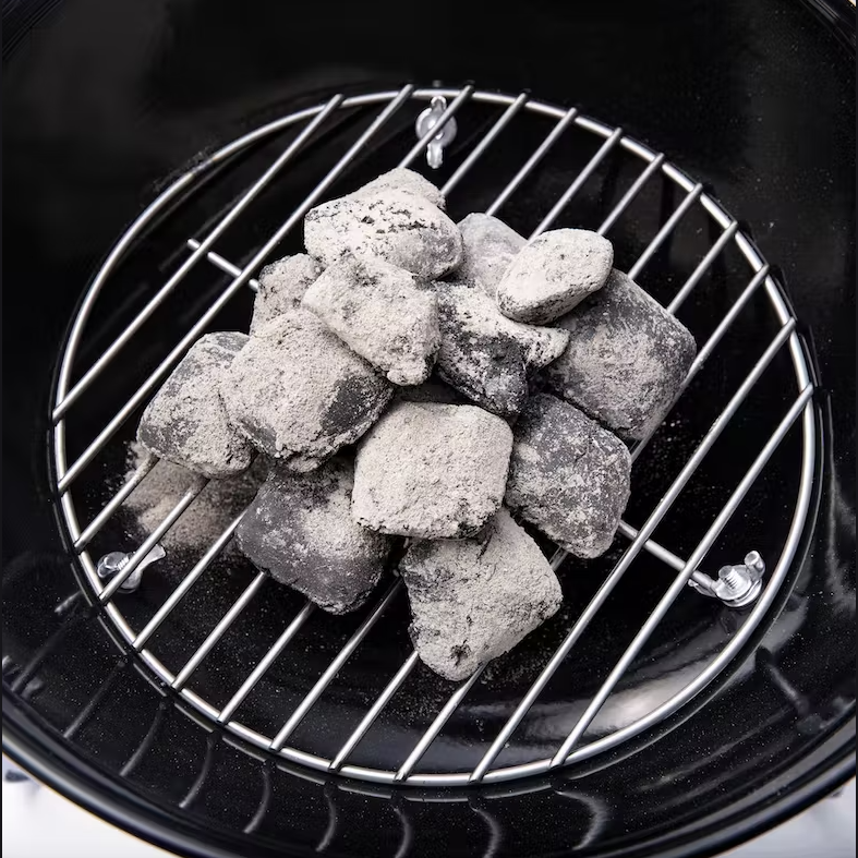 14-inch plated steel charcoal grate with briquettes for outdoor grilling and Weber grill accessories collections
