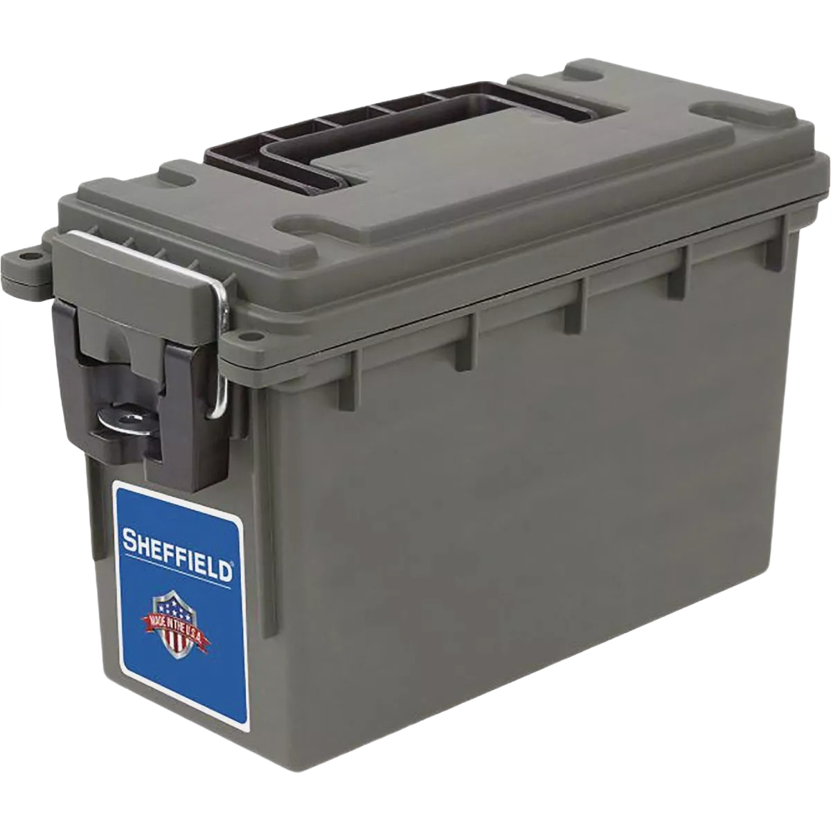 Durable green outdoor storage box with secure latch and handle for tools and gear in Storage & Organization collection