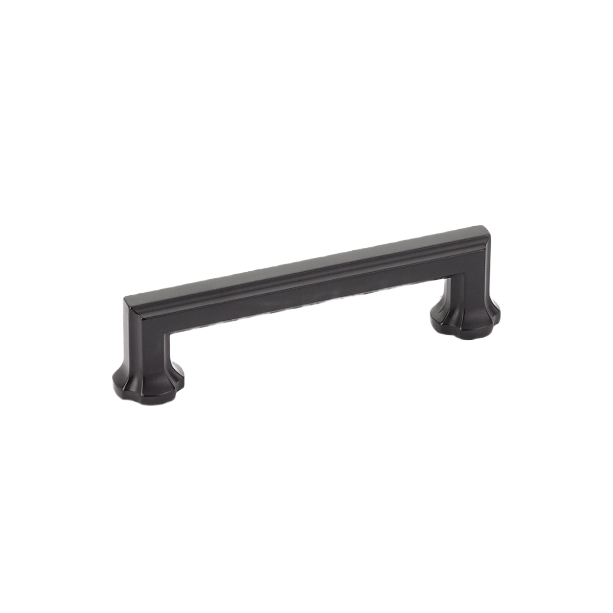 Matte black cabinet pull with 4-inch center-to-center for furniture hardware and home improvement collections under $50