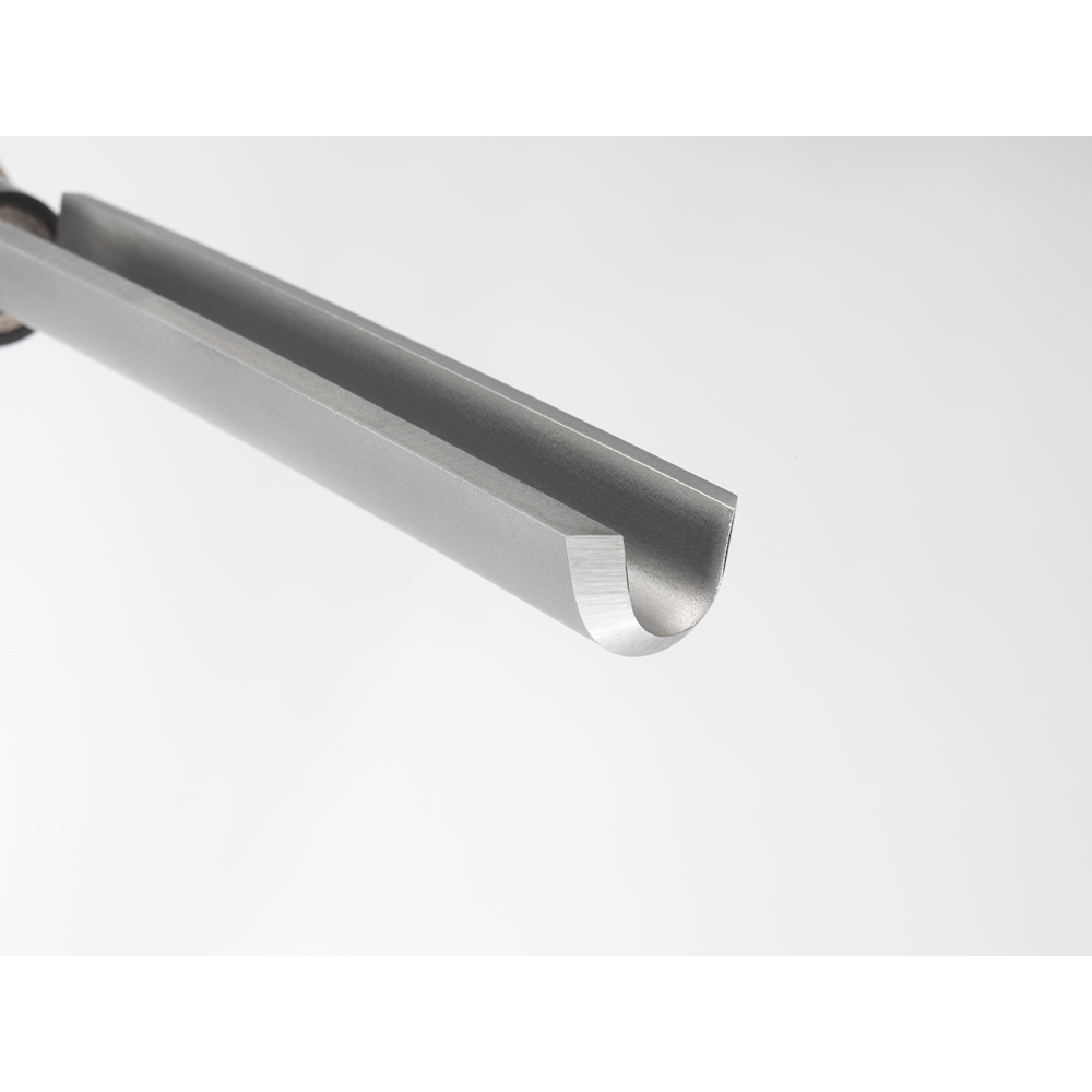 High-speed steel roughing gouge with wide deep flutes and polished edge in woodworking tools under $100 collection
