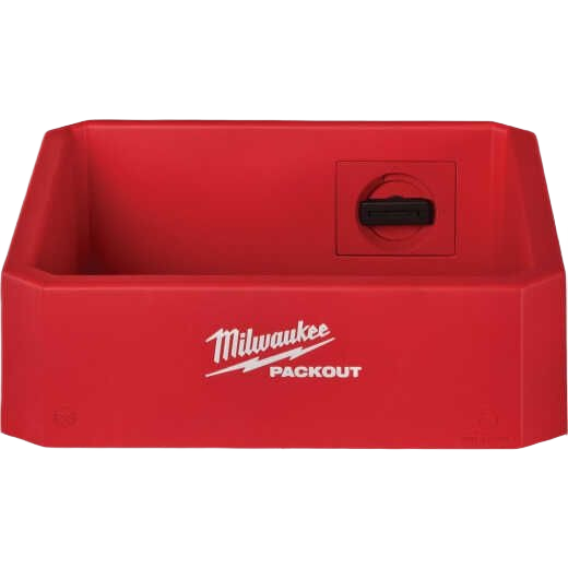Red compact tool shelf with durable construction designed for organized storage in home improvement projects