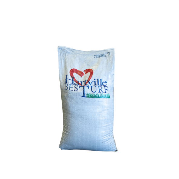White woven bag of BesTurf grass seed with Hartville Hardware logo, suited for shaded lawn care and garden use.