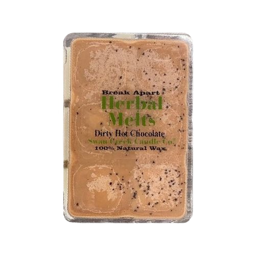 Pack of six brown herbal wax melts with speckled texture for natural home fragrance and ambiance