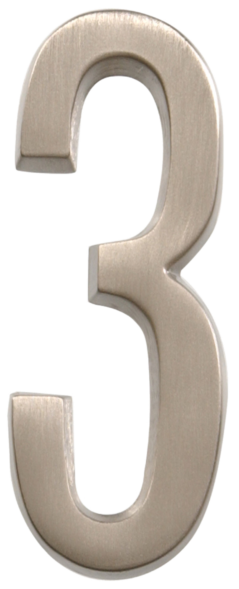 Hillman 4" Adhesive House Number 3 Nickel, 2-Pack