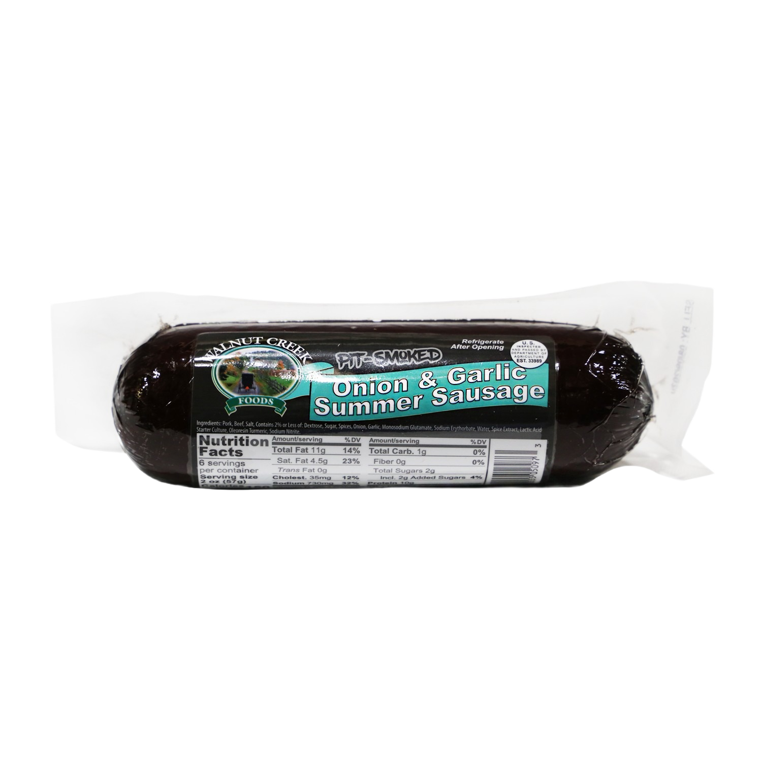 Packaged pit smoked onion and garlic summer sausage in food and beverage under $50 collection