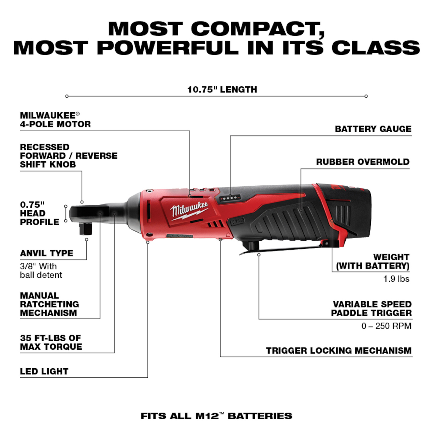 Milwaukee M12 Lithium-Ion Cordless Combo Kit (5-Tool) with Two 1.5Ah Batteries, Charger & Tool Bag