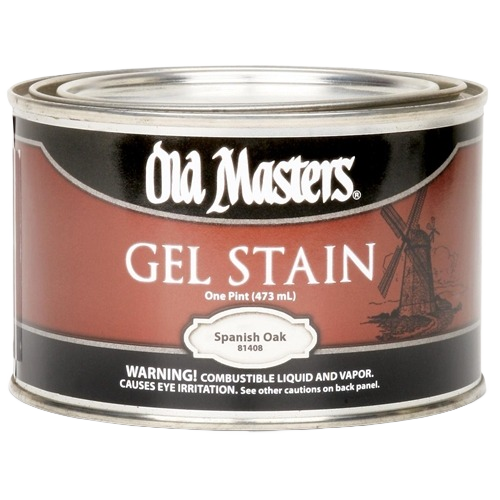 Old Masters Spanish Oak oil base gel stain in a one-pint can for wood finishing in stains and sealers collection