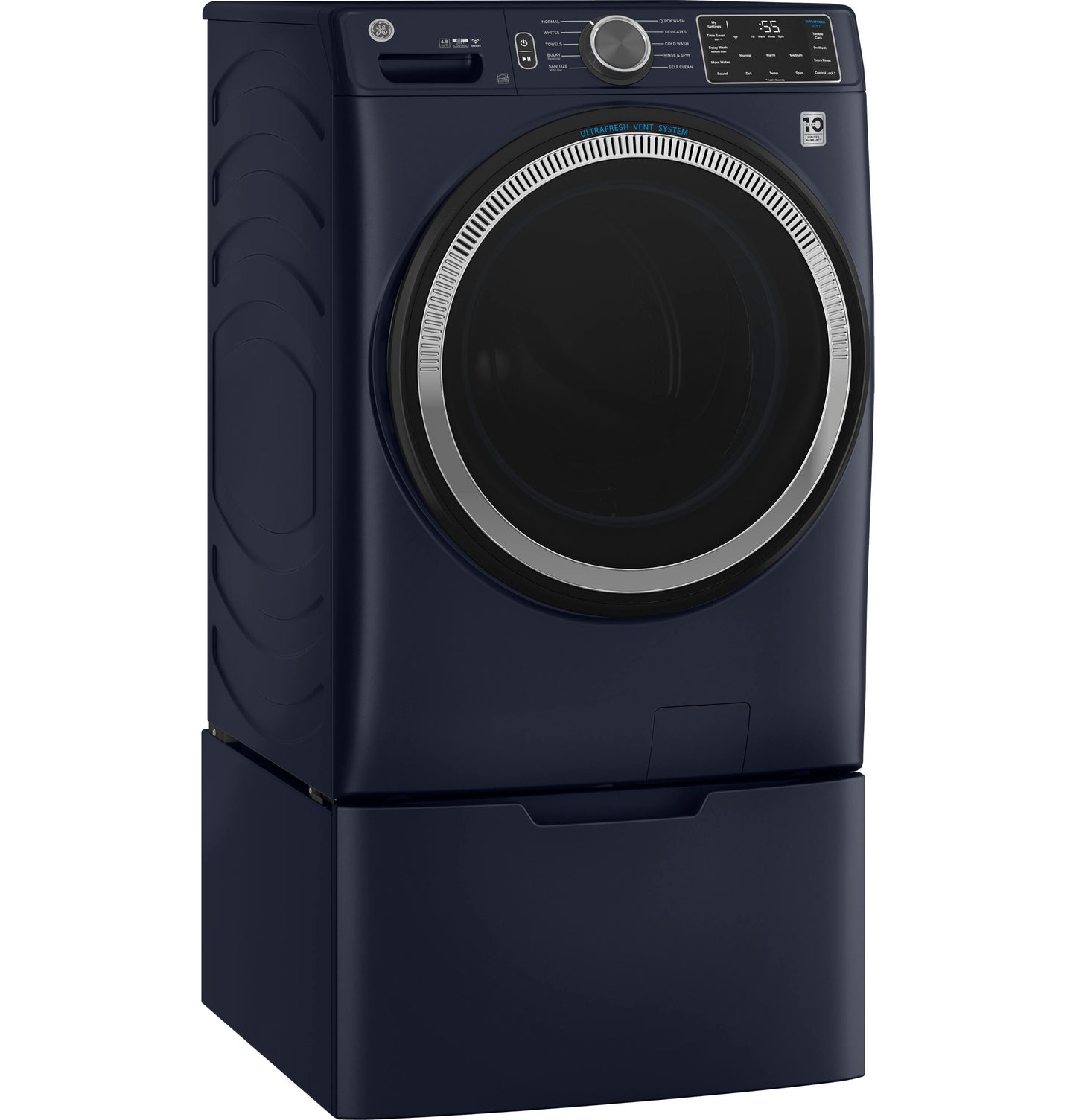 GE® ENERGY STAR® 4.8 cu. ft. Capacity Smart Front Load  Washer with UltraFresh Vent System with OdorBlock™ and Sanitize w/Oxi
