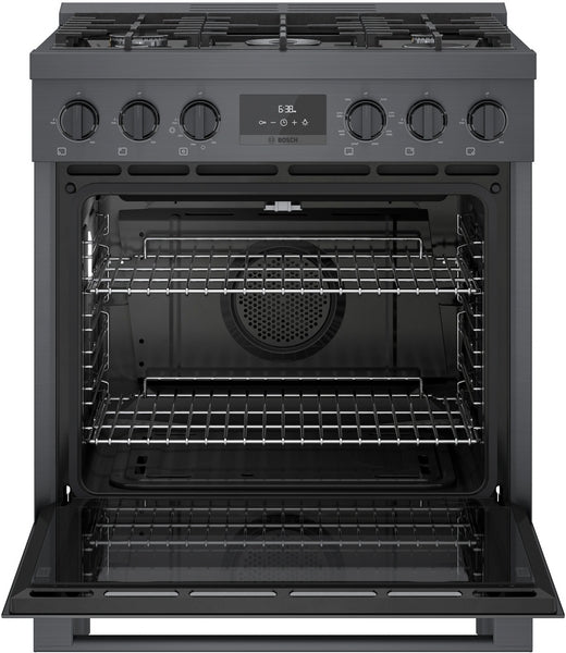 800 Series, Dual Fuel Freestanding Range, 30'', Black Stainless Steel