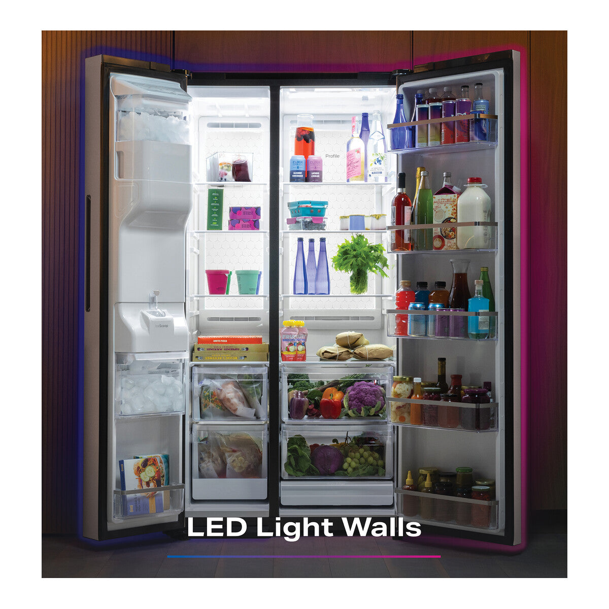 GE Profile™ ENERGY STAR® 27.8 Cu. Ft. Side-By-Side Refrigerator with Hands-Free AutoFill and CustomSize™ Ice