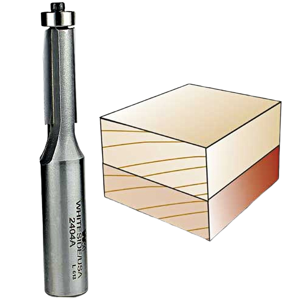 Carbide-tipped flush trim bit with bearing for precise woodworking in tool accessories and power tool collections under $50
