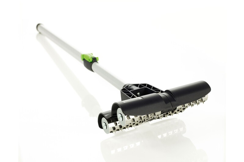 Long-handled drywall sander and wallpaper perforator tool designed for home improvement in power tool accessories collections
