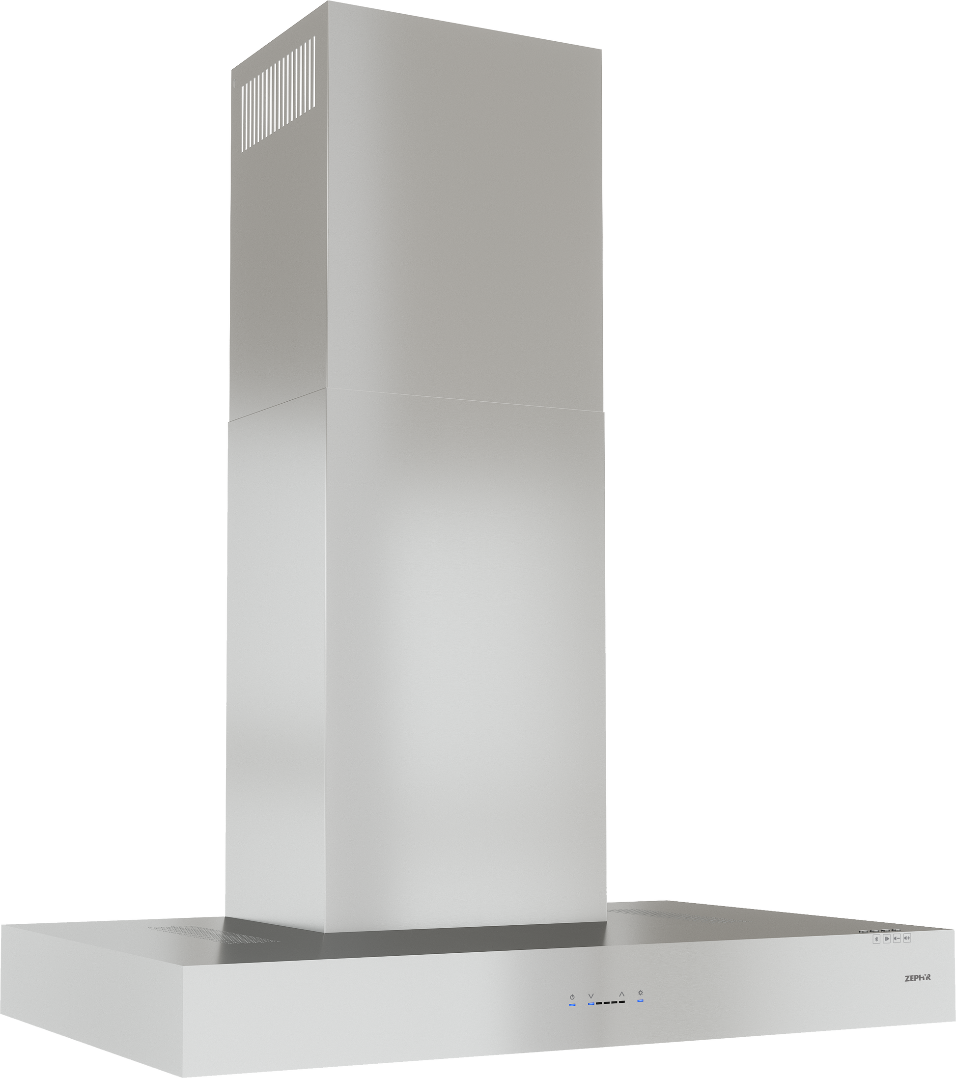 Stainless steel wall-mounted range hood with Bluetooth speakers for kitchen and appliance collections
