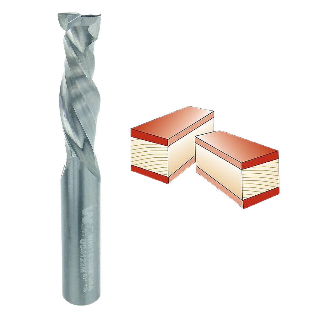 Spiral up/downcut router bit for clean cuts on double-sided wood laminates in tool accessories under $100 collection