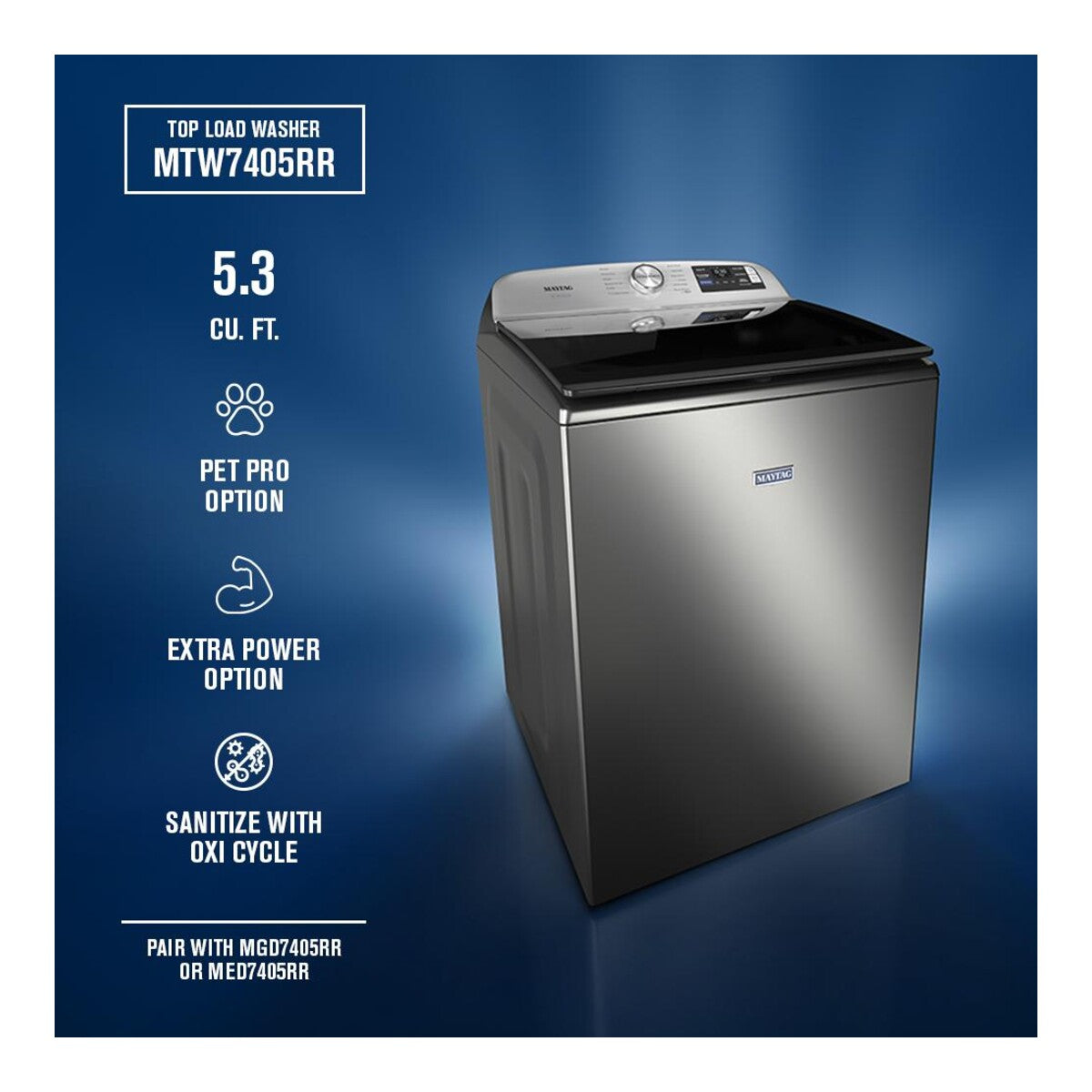 5.2 cu. ft. Smart Pet Pro Top Load Washer