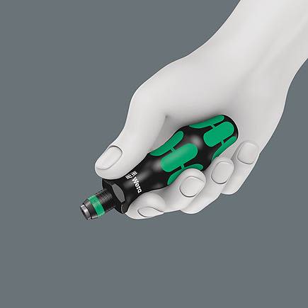 Ergonomic screwdriver handle with quick-release chuck for precision and comfort in hand tools and woodworking collections under $100