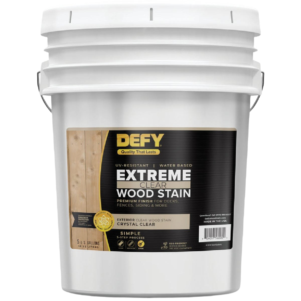 5-gallon bucket of clear water-based exterior wood stain for decks, fences, and siding in home improvement collections
