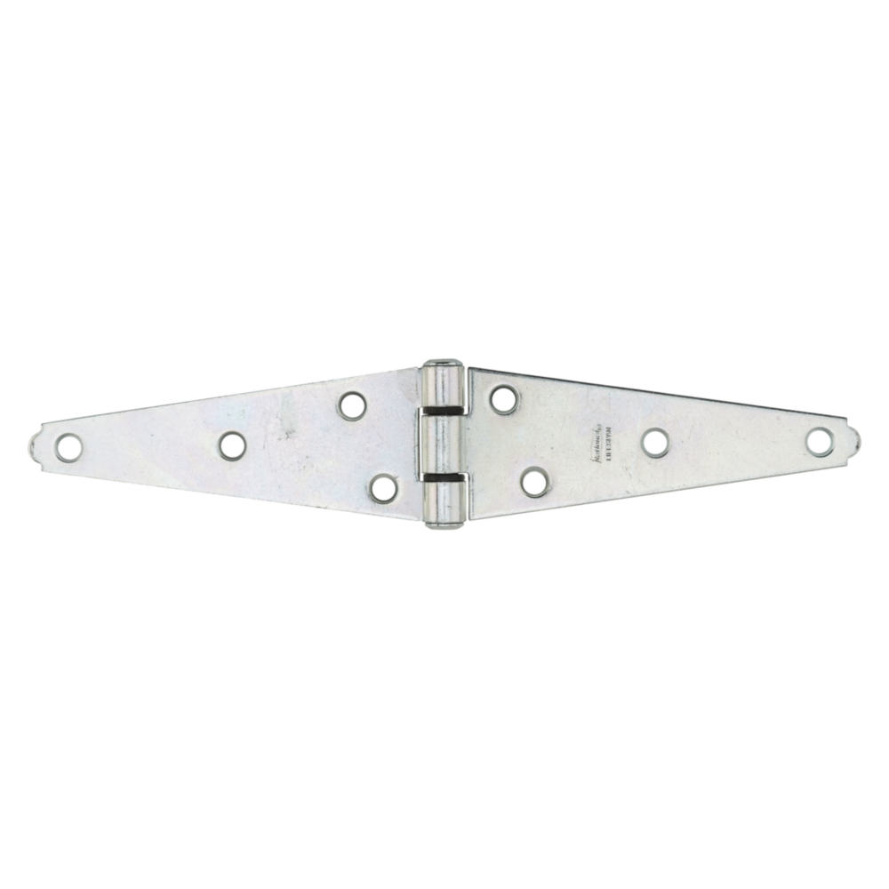 Zinc heavy-duty strap hinge with multiple screw holes for secure mounting in door hardware and home improvement collections