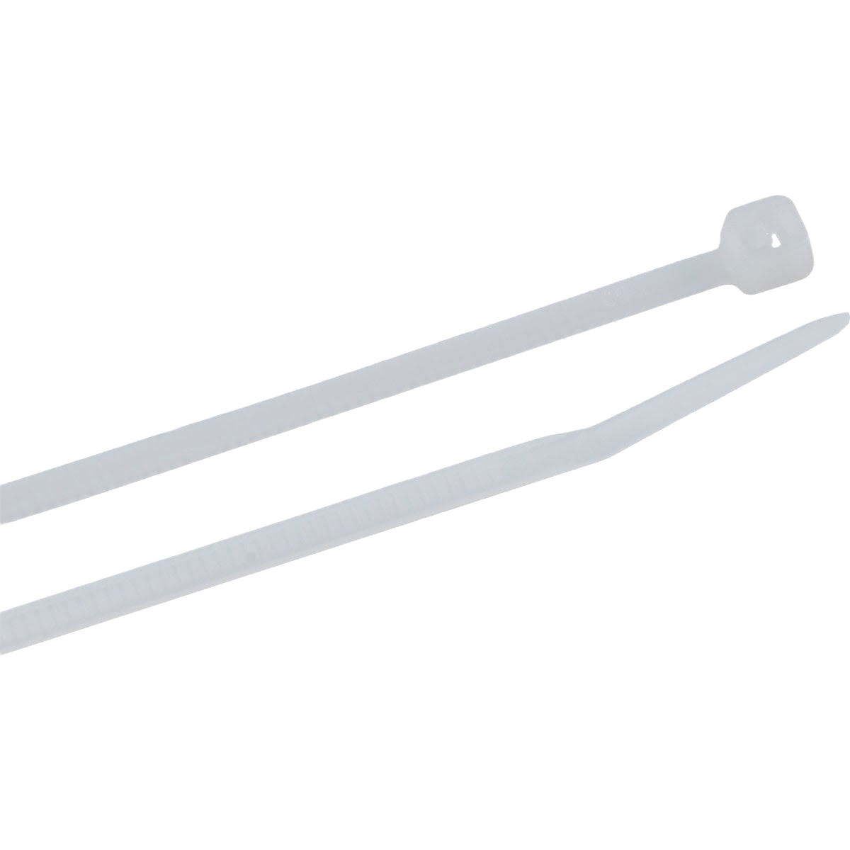 Clear nylon cable ties with locking heads for bundling wires and organizing electrical components in home improvement tools collections