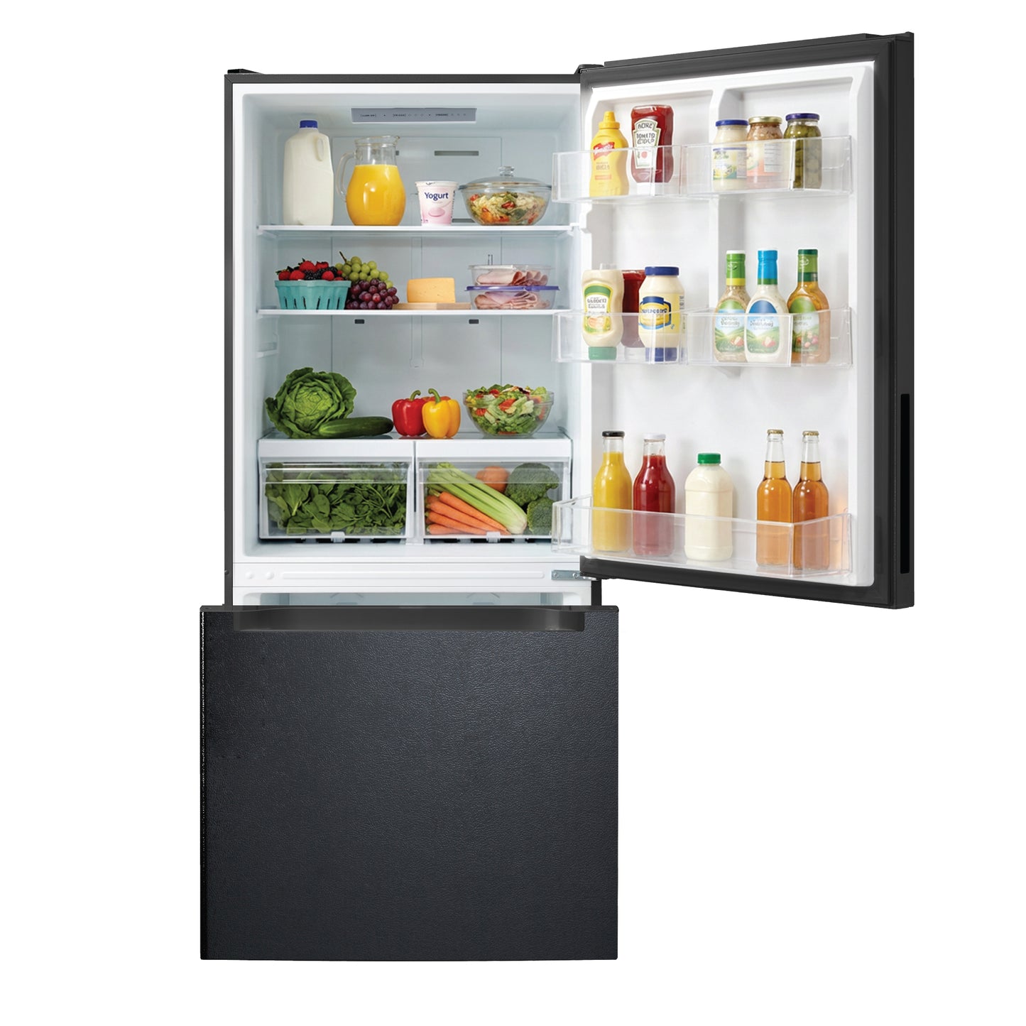 Element Electronics 18.7 cu. ft. Bottom Freezer Refrigerator - Black, ENERGY STAR (ERBM19CBB)