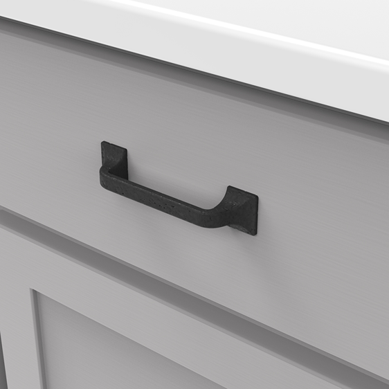 Matte black iron cabinet pull with simple forge design, farmhouse style hardware for home improvement under $50 collection